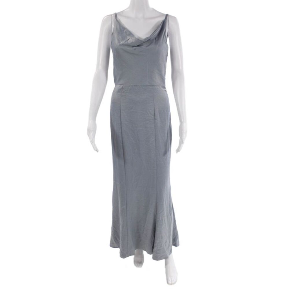 Chi Chi Womens Cowl Neck Spaghetti Strap Side Slit Dress Light Blue Size 4